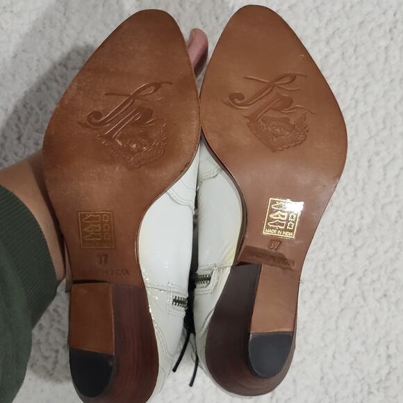 Free People New Frontier White Cowboy Western Boots Women’s Size 37 US 6 -6.5 - Picture 5 of 7